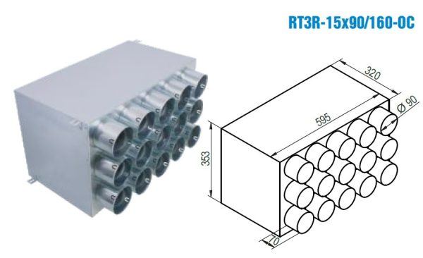 Rozdeľovací box RT2R-15x90/160-OC